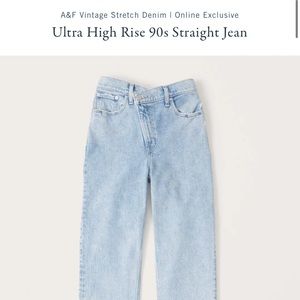 Abercrombie and Fitch Ultra High Rose 90s Straight Jean in Light Wash